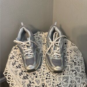 Skechers Shape Ups Silver and Gray Sneakers